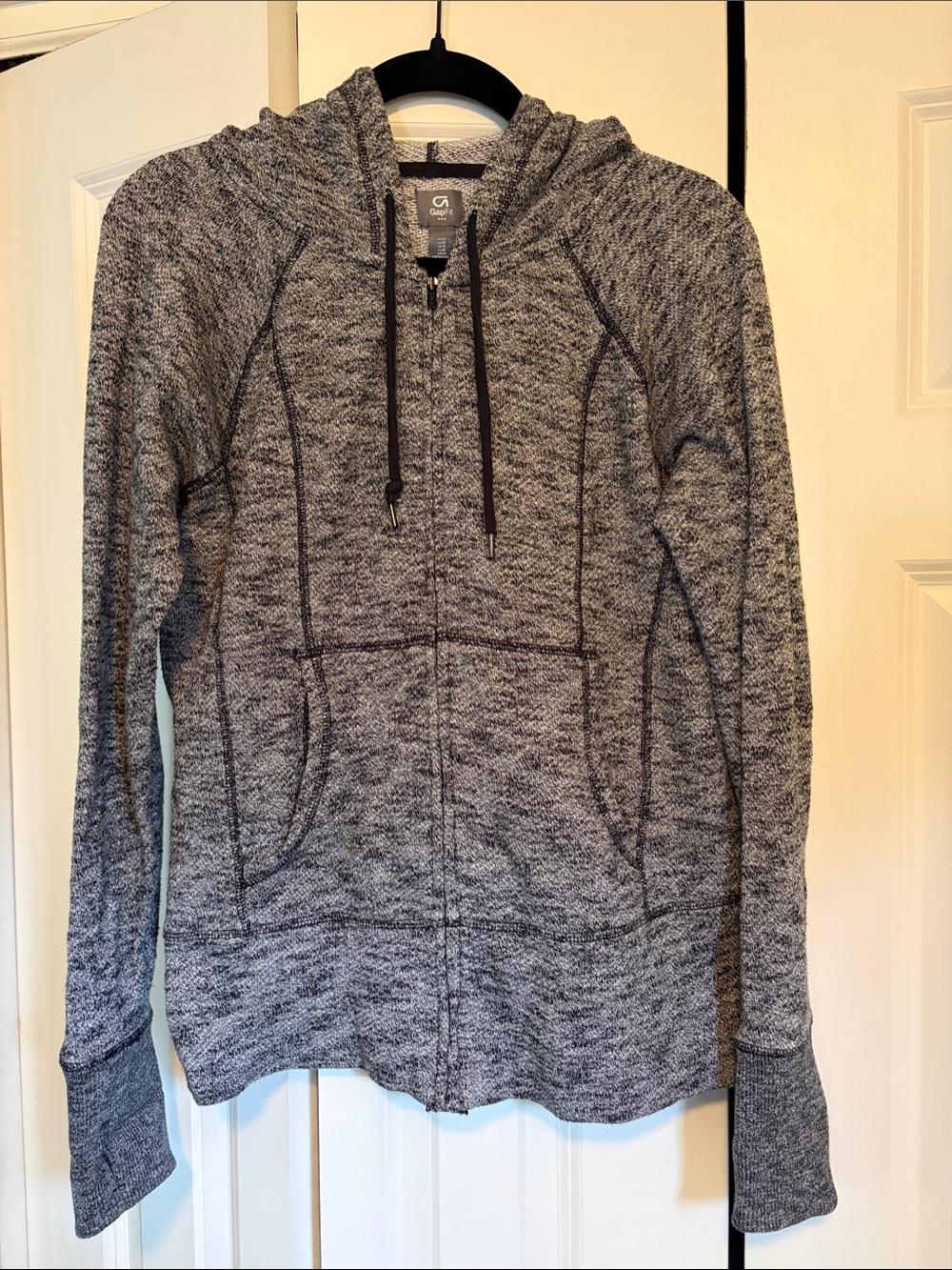 GAP Fit Gray Marled Full-Zip Hoodie